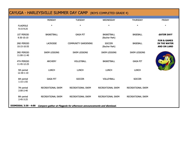 Tribe Schedules Harleysville Summer Day Camp