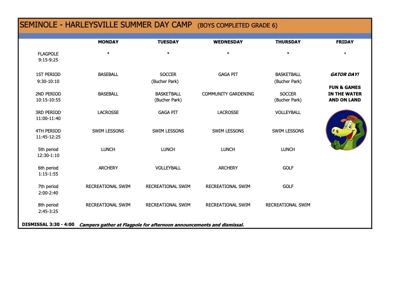 Tribe Schedules Harleysville Summer Day Camp