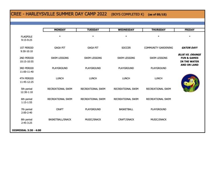 Tribe Schedules Harleysville Summer Day Camp